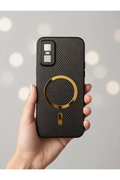 TECNOTREND İNfinix GT 30 Pro Uyumlu Telefon Kılıfı Karbon Fiber Dokulu Elektr...