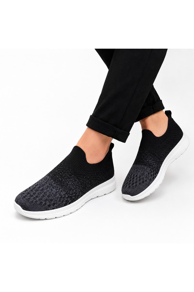 MADE Black Mesh Slip-On Sneakers