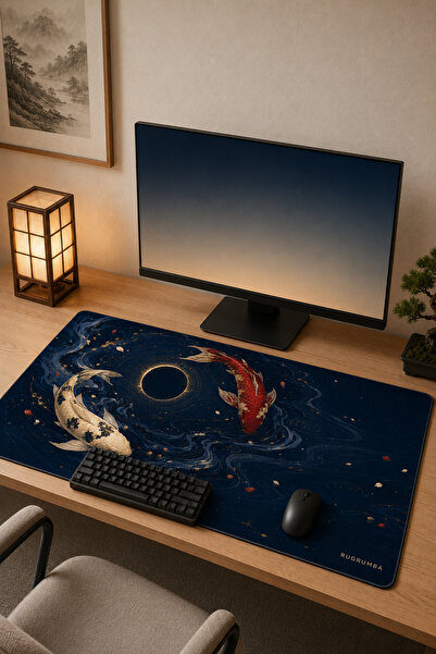 RUGRUMBA Premium Ιαπωνικό Zen Koi Fish Gaming Mousepad XXL 40x90 εκ. 4 χιλ., ...