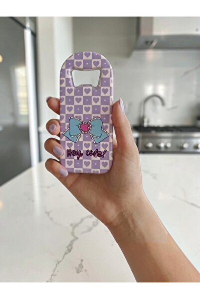deryora Blue Bowknot Checkered Patterned Magnetic Bottle Opener / Refrigerato...
