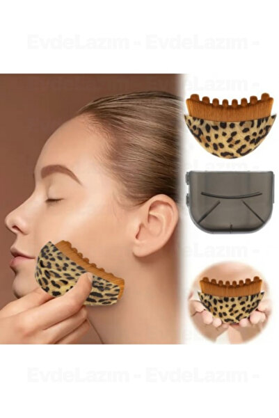 Dream Plus Leopar Desenli Lenf Drenaj Masajı Ve Cilt Bakım Fırçası Yumuşak Kı...