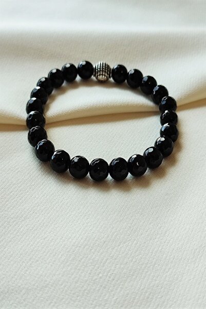 LADIN DOGALTAŞ Certified 8 mm Facet Cut Onyx Bracelet