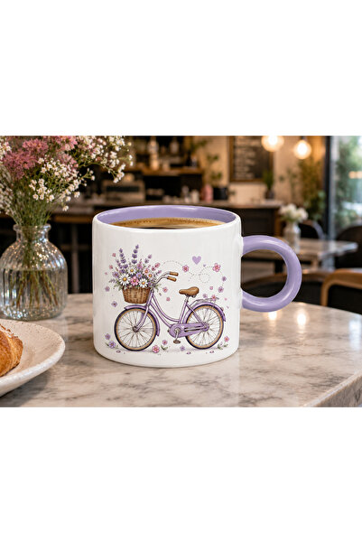 Tomris Hatun Lilac Porcelain Mug, Double-Sided Sublimation Printing, Coffee C...