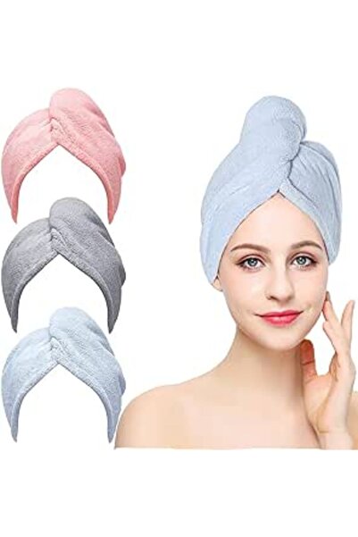 GoodTool 3 Pack Microfiber Hair Towel, Absorbent Quick-drying Towel with Butt...