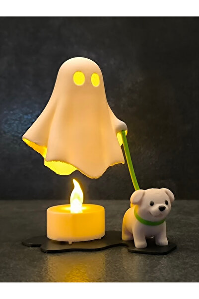 Genel Markalar Tekli Dekoratif köpekli Hayalet Figürlü LED’li Tealight Mum