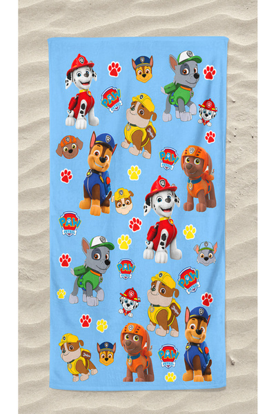Erays Home Paw Patrol Prosop de plajă pentru băieți, imprimat digital, cu mod...