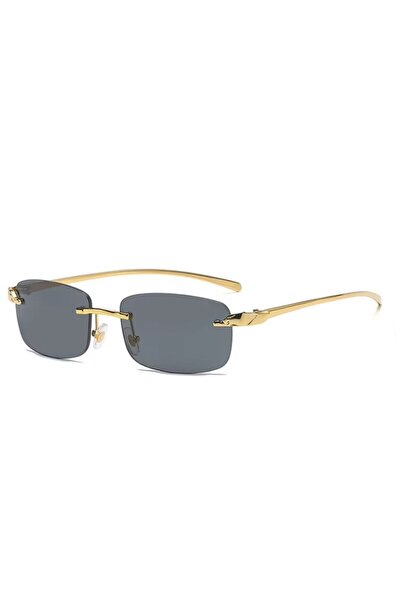 REDz Accessories Ochelari de soare Panth-Air, fără ramă, brațe aurii, protecț...