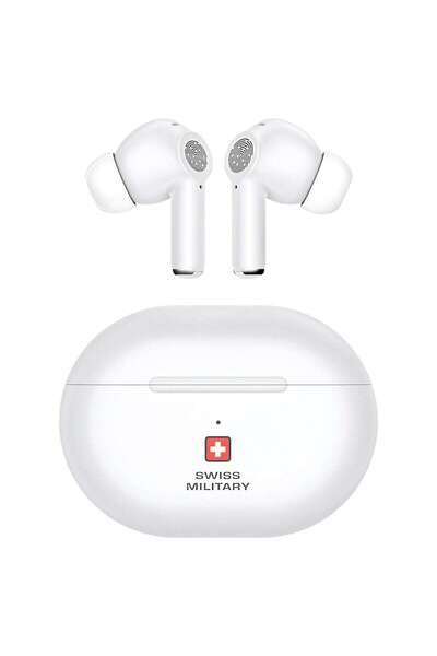 Swiss Military Delta 5 True Wireless Earbuds with ANC and ENC, White