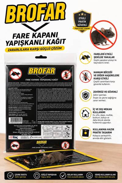 Genel Markalar Fare Kapanı Yapışkanlı Kağıt – Zehirsiz Güçlü Yapışkan Fare Tu...