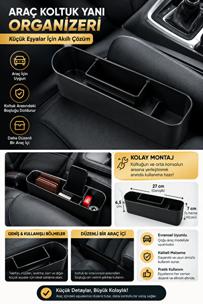 cabbaroğlu ticaret In-Car Seat Cup Phone Holder Organizer Black Set Auto Cup ...