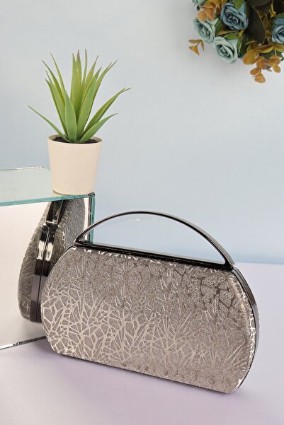 weem bag إيليسارا EB0717 |   حقيبة سهرة جديدة بمقبض معدني على شكل ورقة شجر