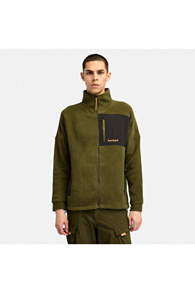 Timberland Polartec Mix Media Full Zip Fleece Erkek Yeşil Ceket