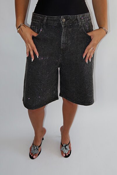 NicoleShop Jeans Pietre culoare Negru