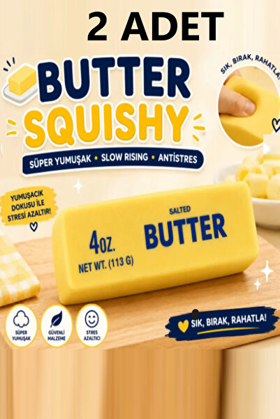 Pofika Butter 2 ADET Squishy Stres Oyuncağı Süper Yumuşak Slow Rising Sıkılab...