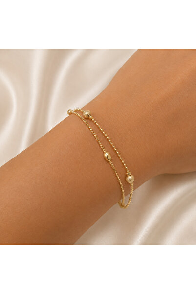 Yonida Jewelry 14K Gold Renk Kaplama Topçuk Ve Minimal Topçuk Çoklu Tasarım L...