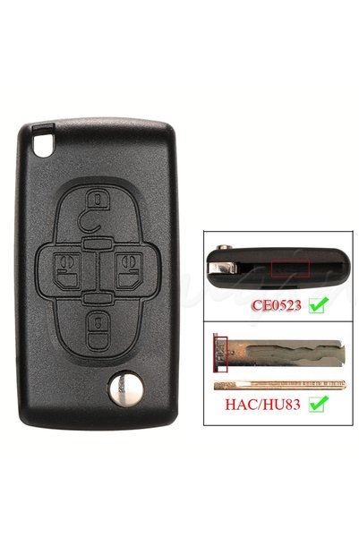 Choice غلاف مفتاح سيارة قابل للطي بـ 4 أزرار HU83 CE0523 من Jingyuqin لسيارات...