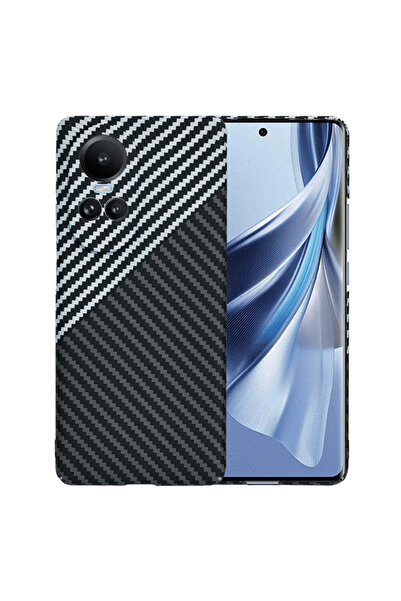 Techsuit Husă pentru OPPO Reno10, Carcasă din fibră de carbon, gri - gri