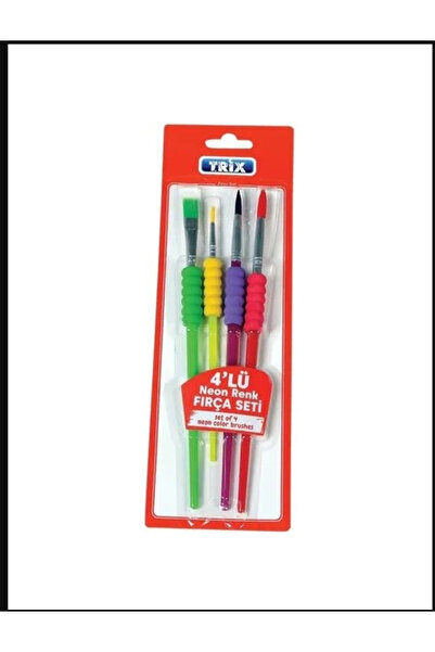 TRİX 4-Piece Sponge Neon Colors Brush Set