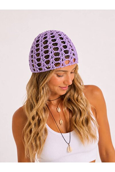 Generic Brand Knitted Mesh Model Sequined Beret Hair Accessory Bandana Lilac