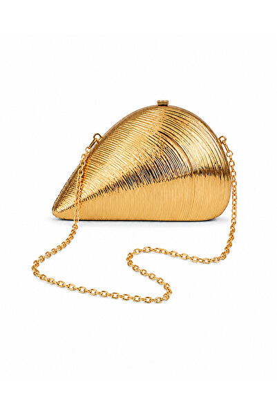Angelovia Gold Metallic Mussel Bag with Chain Strap |   Night & Invitation