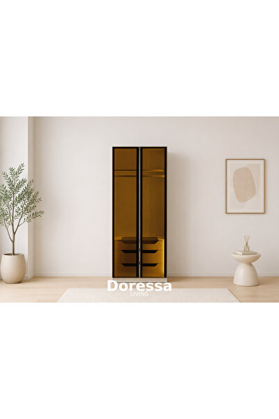 Doressa Living Marle 2 Kapılı Reflekte Camlı Çekmeceli Gardırop