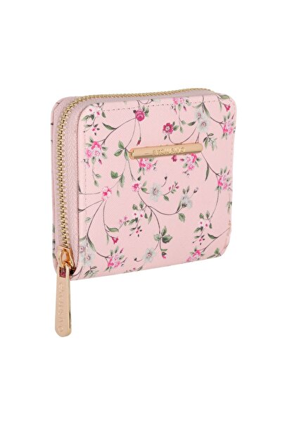 Exclusivo Portofel mini damă cu model floral, roz, 11x9x3cm – organizare eleg...