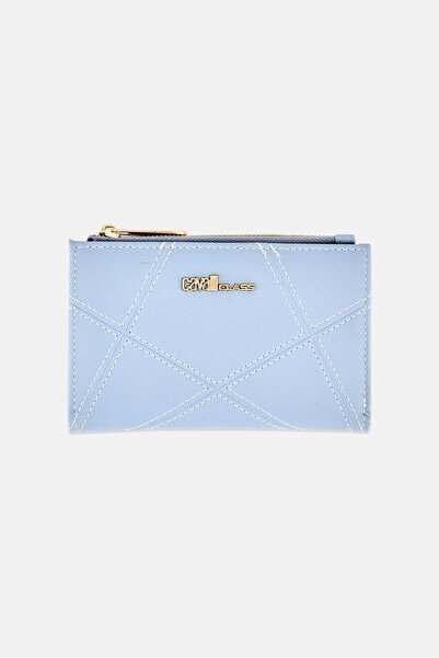 Cavalli Class Women Brand Logo Wallet, Light Blue