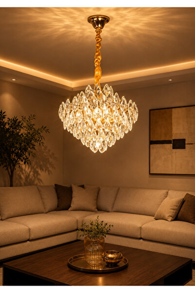 Generic Brand Modern Crystal Chandelier Elegant European Style Geometric Desi...