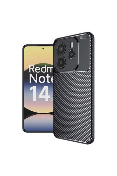 Techsuit Husă pentru Xiaomi Redmi Note 14 5G, Fibră de carbon, negru - negru