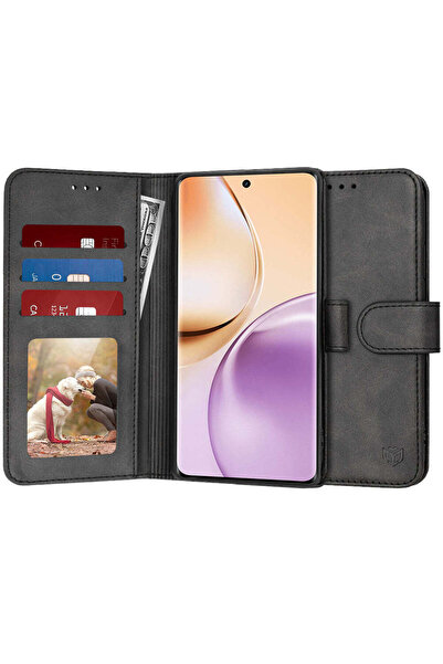 Techsuit Husă pentru Realme 14 Pro, tip agendă, negru - negru