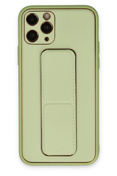 New Face حافظة ACONCEPT لهاتف iPhone 11 Pro من الجلد مع حامل - (81451) أخضر مائي