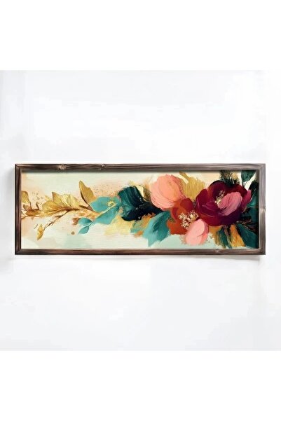 OEM Διακοσμητικός πίνακας με floral σχέδιο, από MDF/ξύλο πεύκου, 40x120x3.5 ε...