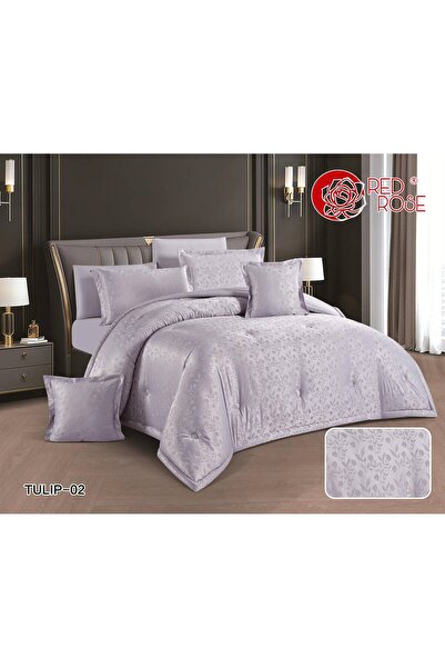 Red Rose Summer Comforter and Sheet Set 5 Pieces Jacquard Soft Microfiber Mat...
