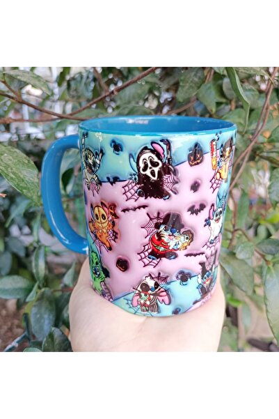 Mugs and love Halloween baskı premium kupa
