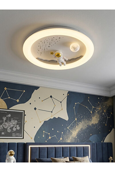 LED PROJEM KOZMONOT LED PLAFONYER ÇOCUK AVİZESİ ASTRONOT AVİZE 36W KUMANDALI