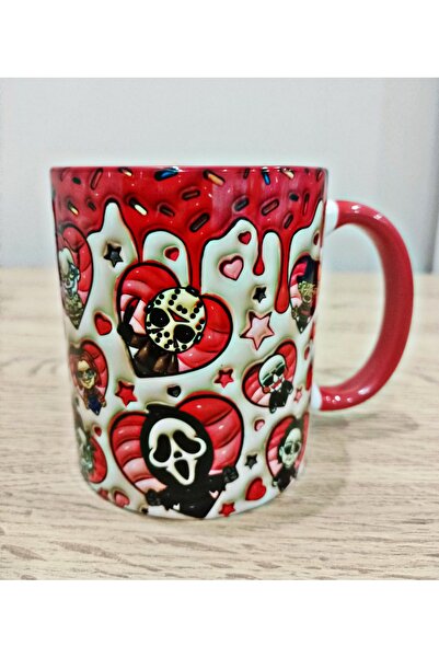 Mugs and love Halloween baskı premium kupa