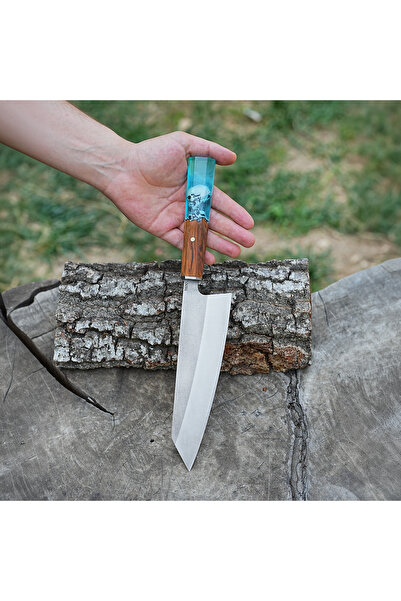 kösemehmet Şef Bıçağı - Kritsuki Model - Ceviz Epoksi Sap - 32 Cm
