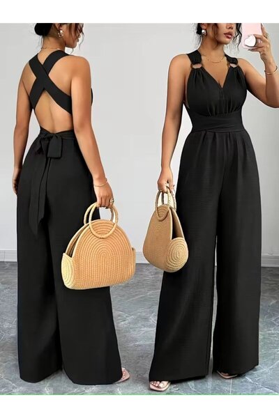DRESSIFY WOMEN’S FASHION Γυναικεία ολόσωμη φόρμα με λεπτομέρεια με λουράκι κα...