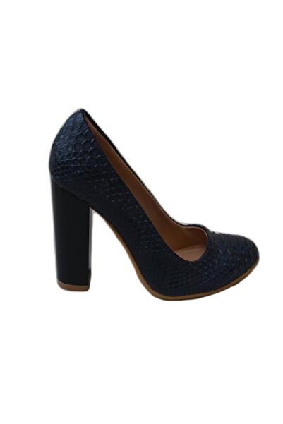 OEM Pantof bleumarin cu model de piele de reptila iesit usor in relief