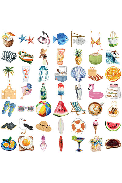 Choice 50PCS 50PCS Cartoon Summer Aesthetic Graffiti Stickers - Waterproof DI...