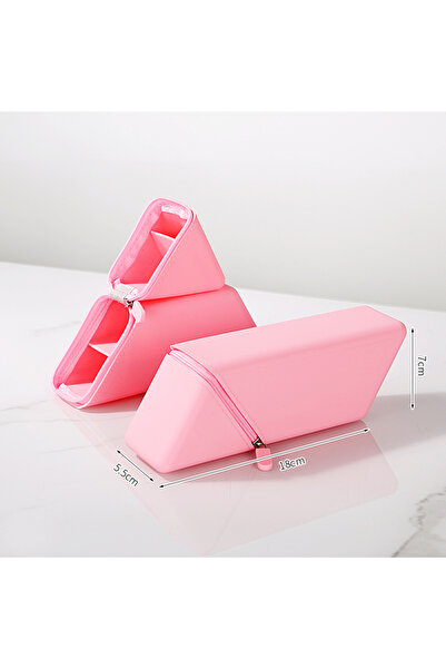 Choice3 Pink Creative Silicone Pencil Case Large Capacity Simple Design Dual-...