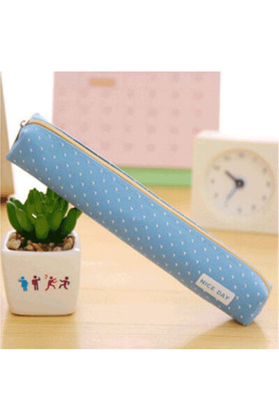 Choice1 Blue Candy-Striped Polka Dot Pencil Case Small-Capacity Multifunction...