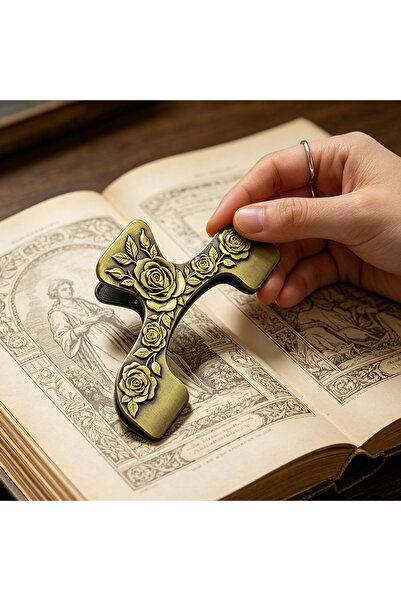 Choice1 SQ0027 Vintage Metal Rose Bookmark Engraved Flower Book Clip Page Hol...