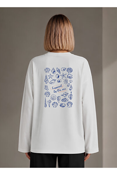 Grafftee Clothing Suerte Happiest by the Sea Design Back Printed Oversize Wid...