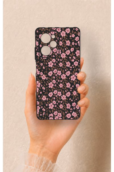 Vip Case حافظة سيليكون صغيرة متوافقة مع Poco X5 Pro بنمط زهرة وردية