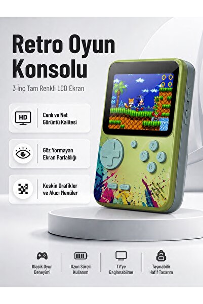 ASTRALTECH 3 İnç Renkli Ekranlı Taşınabilir El Konsolu – G5 Modeli