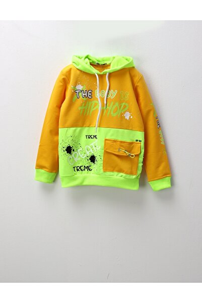 MiniKids Hanorac The Body is HIPHOP, galben