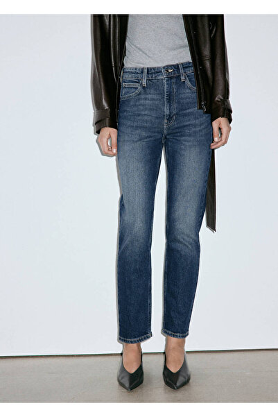 MANGO Woman Newmom confort yüksek belli jean pantolon
