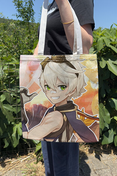 ZipZap Bennett Genshin Impact V3 Double-Sided Canvas Print Tote Bag Anime Bag