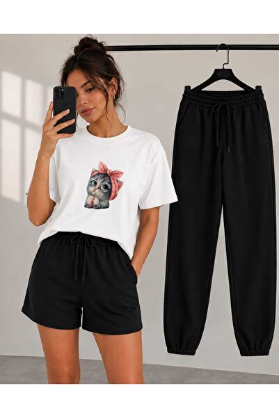 CLOTHES33 MAJICA, KRATKE PANTALONE, 3-DELIČNI SET, LAKA LETNJA ODEĆA, UPISUJU...